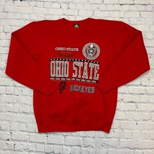 VTG 90s OSU Ohio State Buckeyes Red Sweatshirt Adult Large HL Miller Gold NCAA